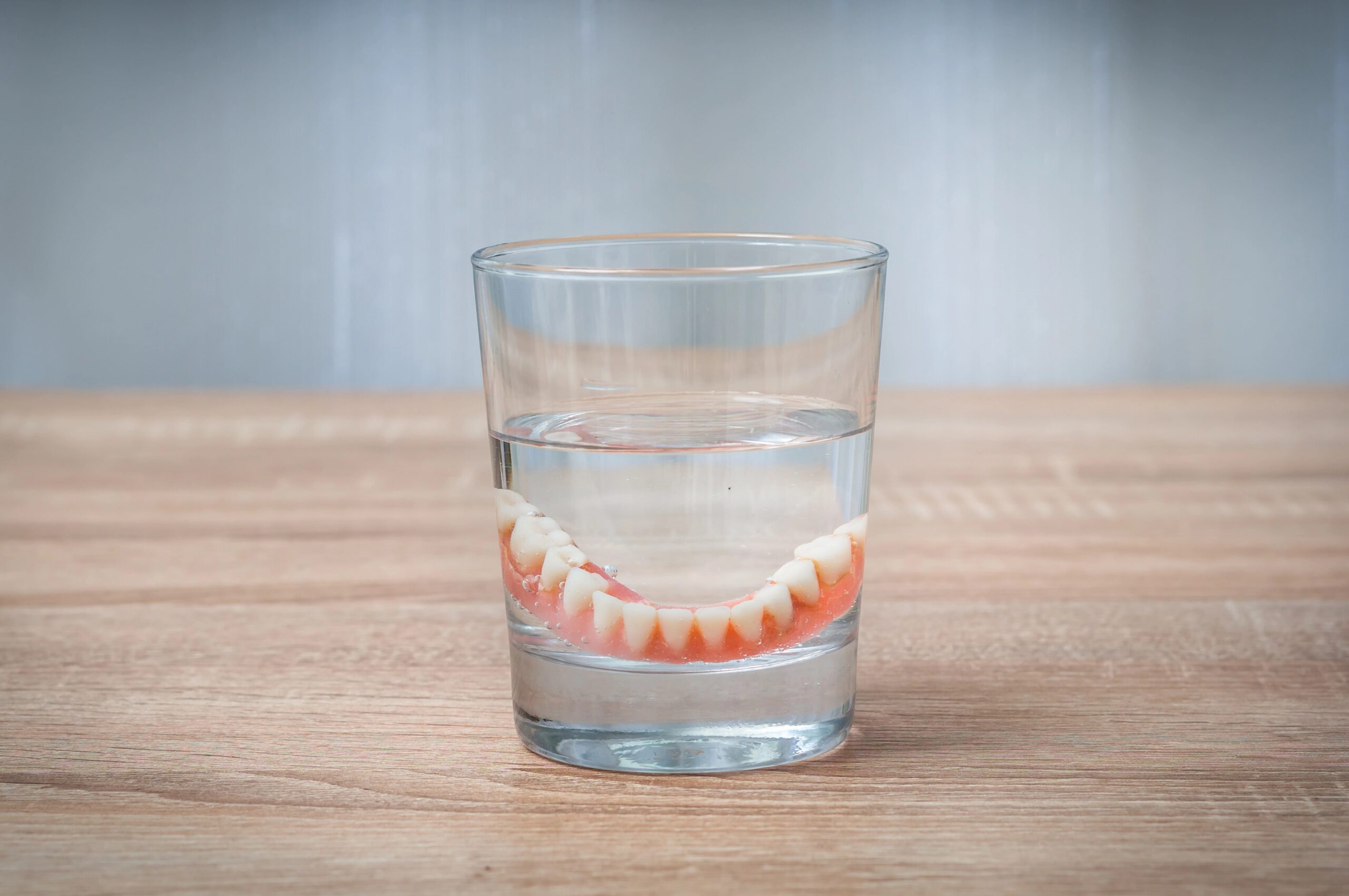 Dentures in a glass of water